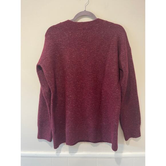 n:Philanthropy Womens Oversized Alpaca Wool V Neck Sweater Wine Size‎ Medium - Picture 9 of 9